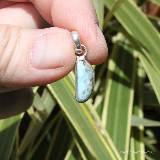 Larimar Silver Plated Small Classic Pendant