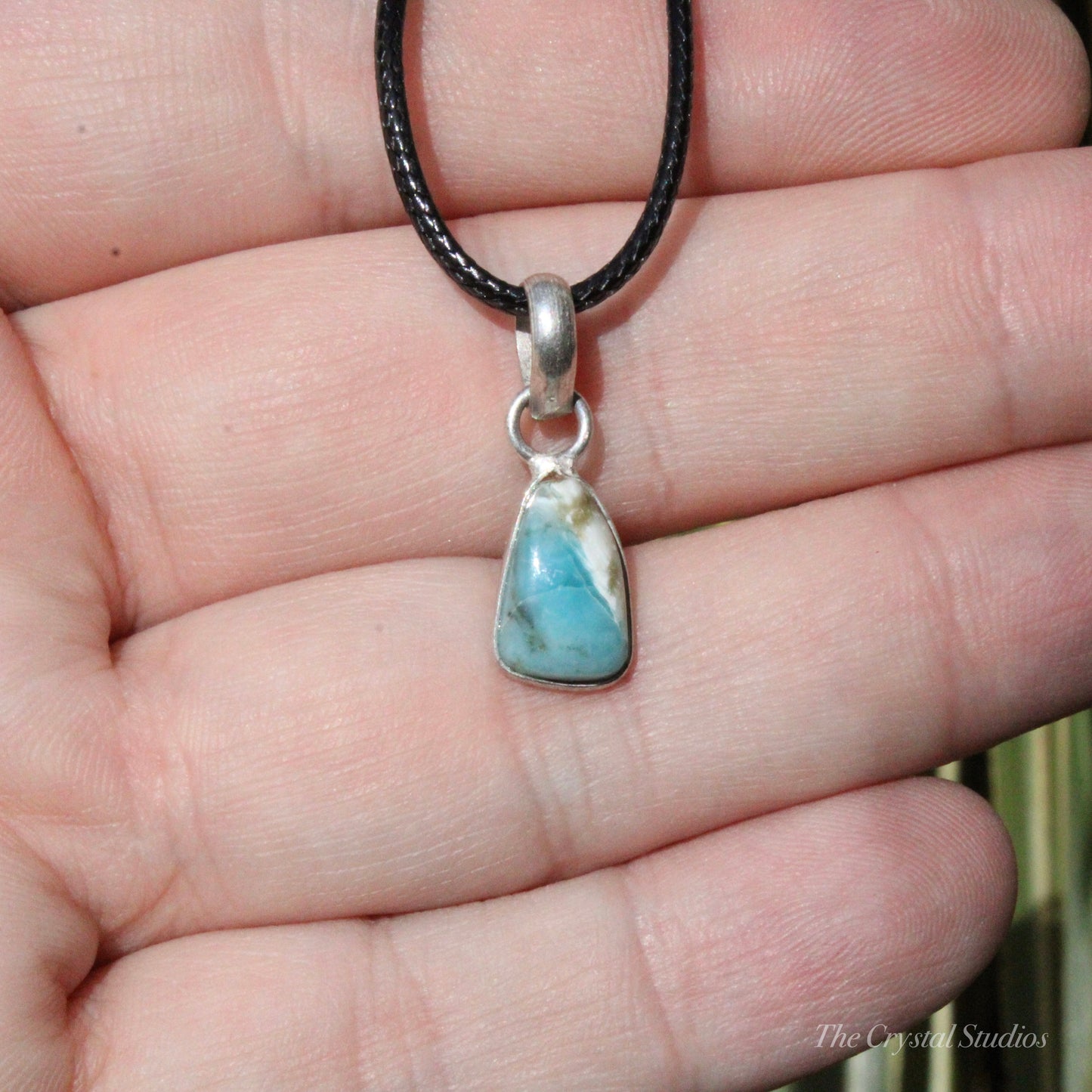 Larimar Silver Plated Small Classic Pendant