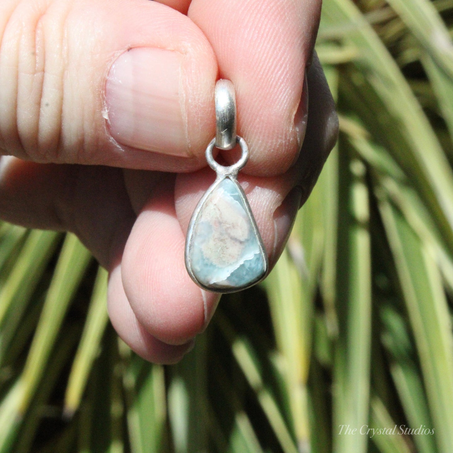 Larimar Silver Plated Small Classic Pendant