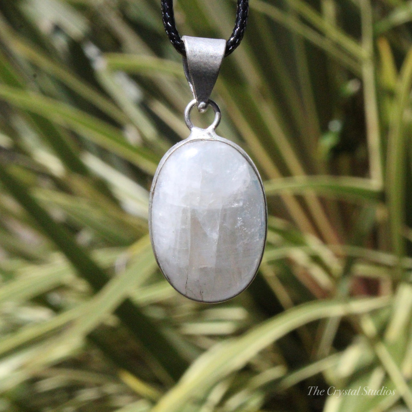 Rainbow Moonstone Silver Plated Classic Pendant