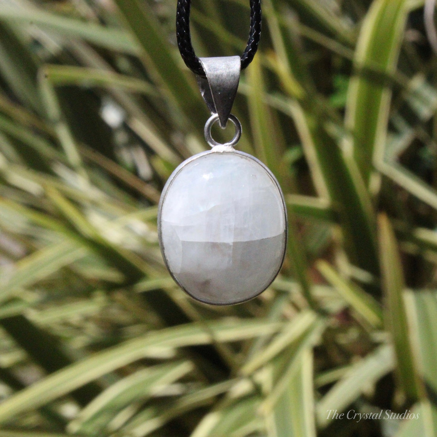 Rainbow Moonstone Silver Plated Classic Pendant