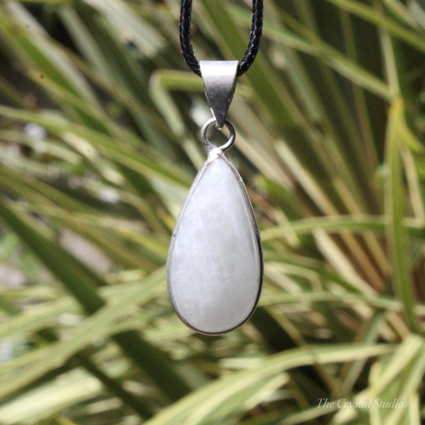 Rainbow Moonstone Silver Plated Classic Pendant