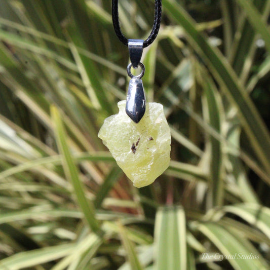 Yellow Brucite Natural Crystal Pendant