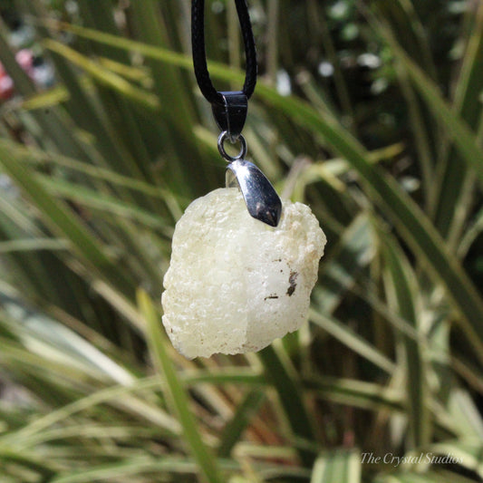 Yellow Brucite Natural Crystal Pendant