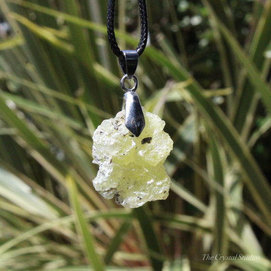 Yellow Brucite Natural Crystal Pendant