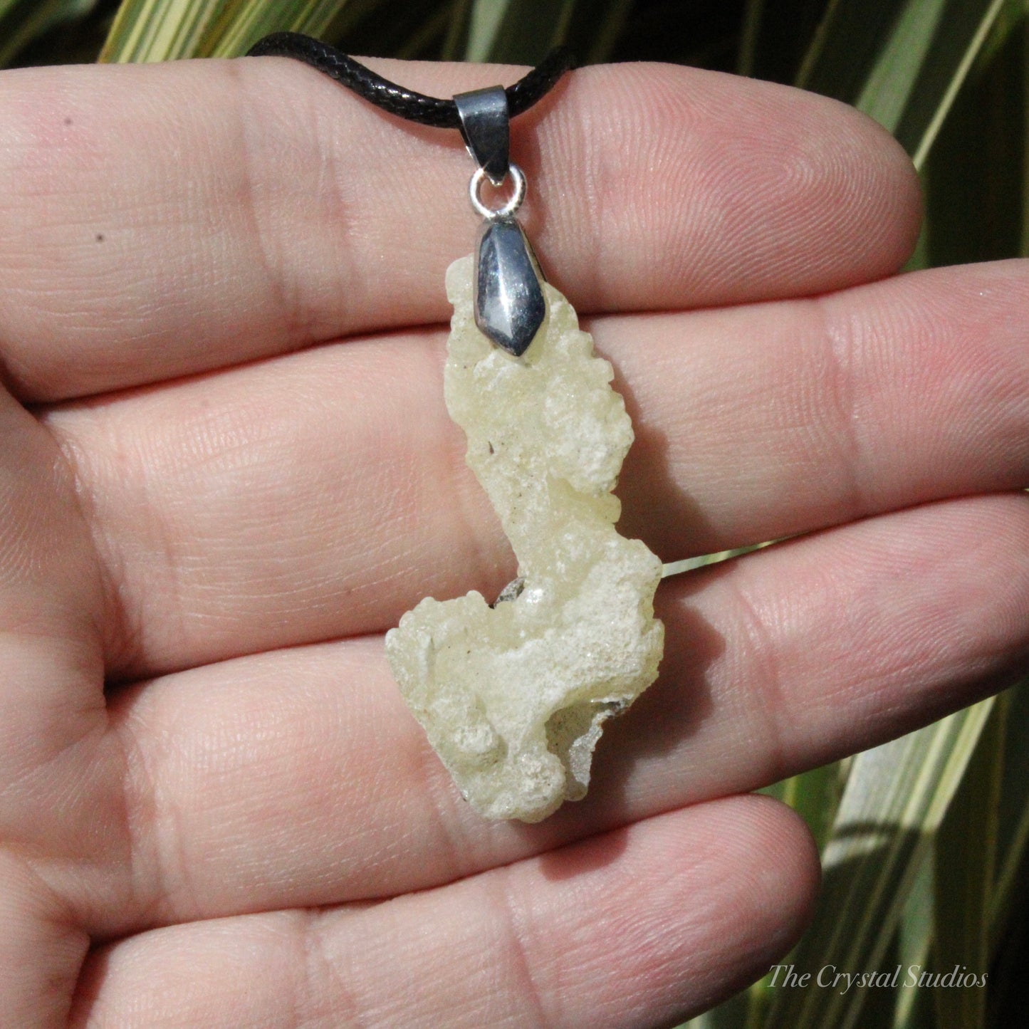 Yellow Brucite Natural Crystal Pendant