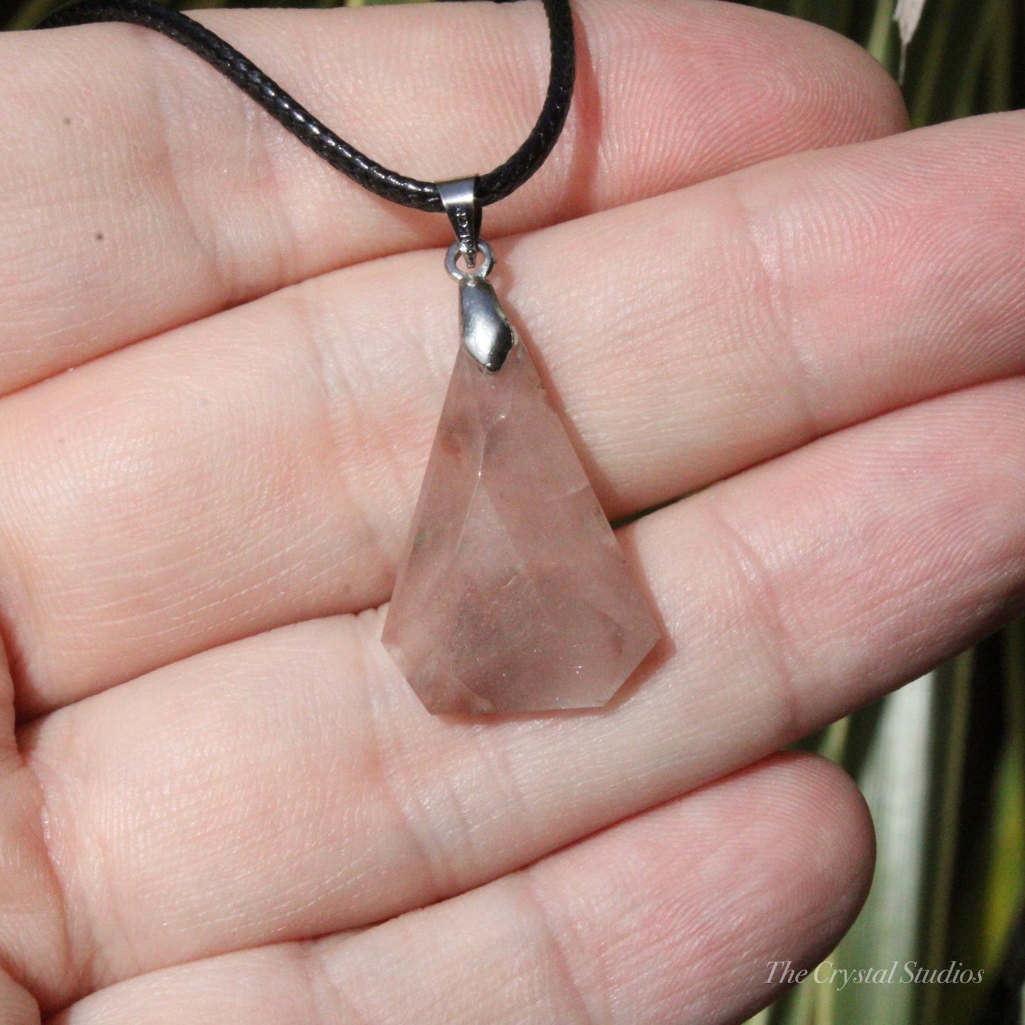 Rutilated Quartz Faceted Crystal Pendant