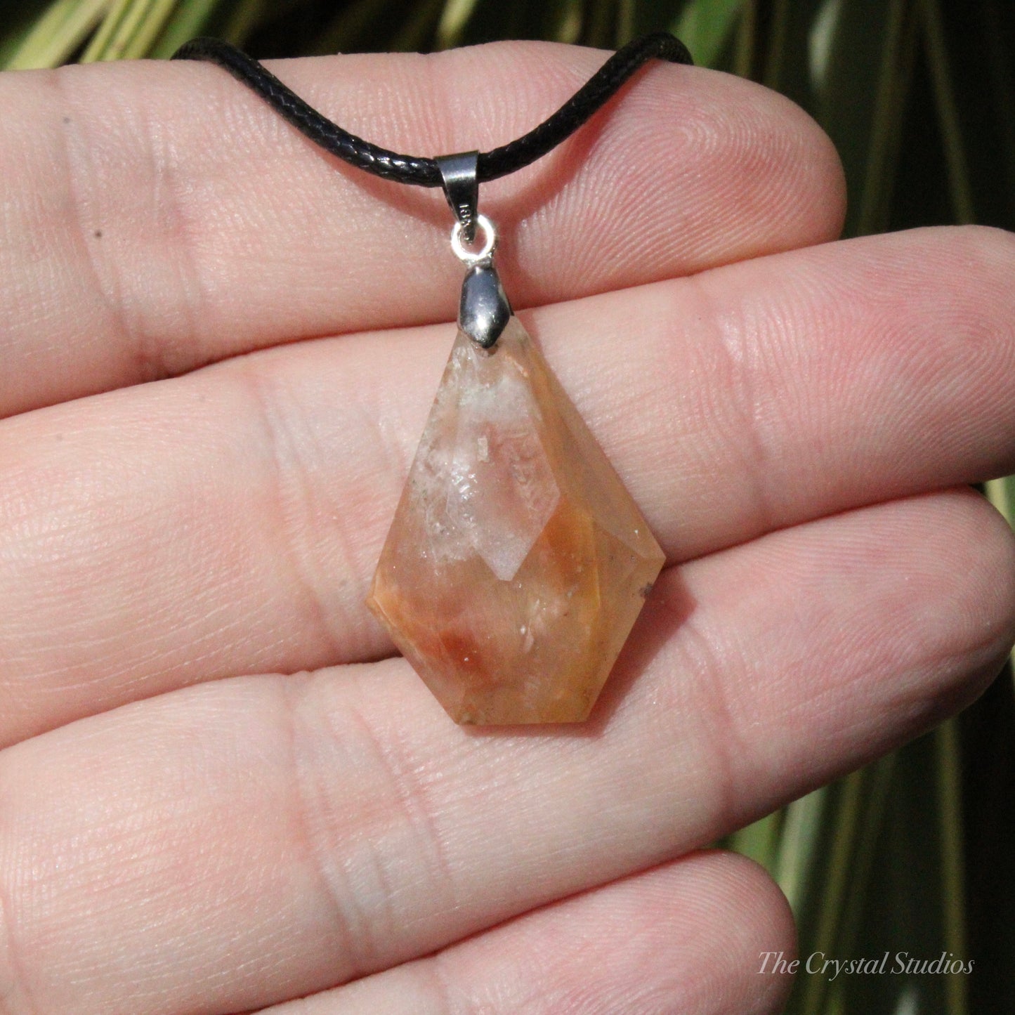 Rutilated Quartz Faceted Crystal Pendant