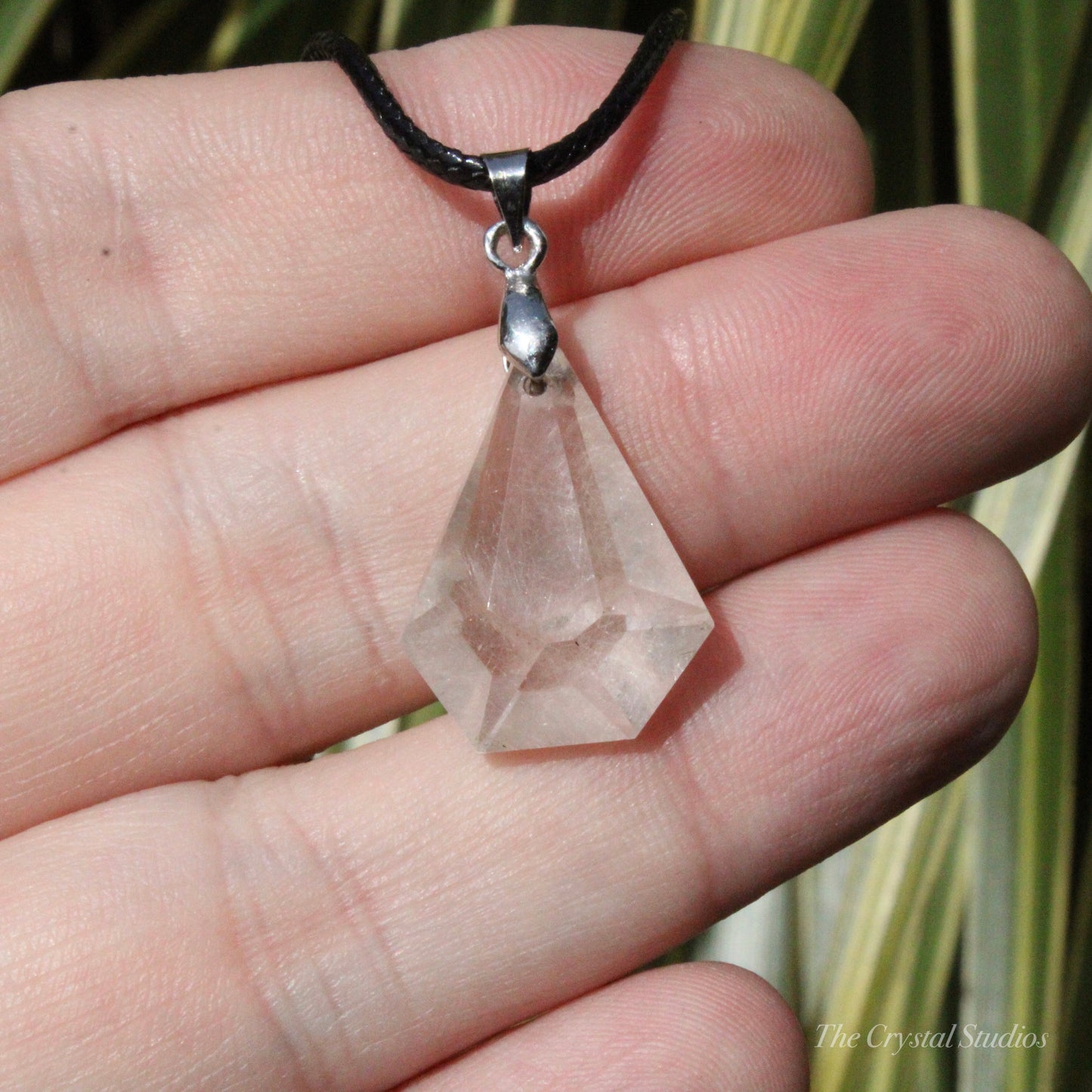 Rutilated Quartz Faceted Crystal Pendant