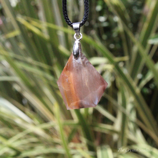 Rutilated Quartz Faceted Crystal Pendant