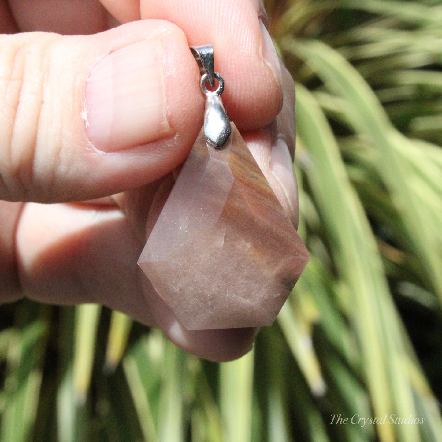 Rutilated Quartz Faceted Crystal Pendant