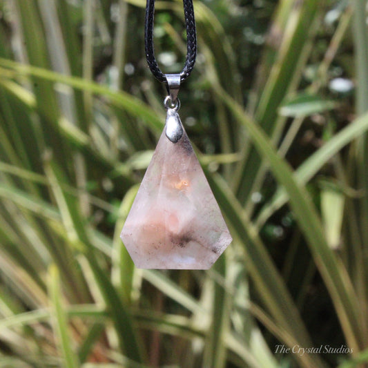 Rutilated Quartz Faceted Crystal Pendant