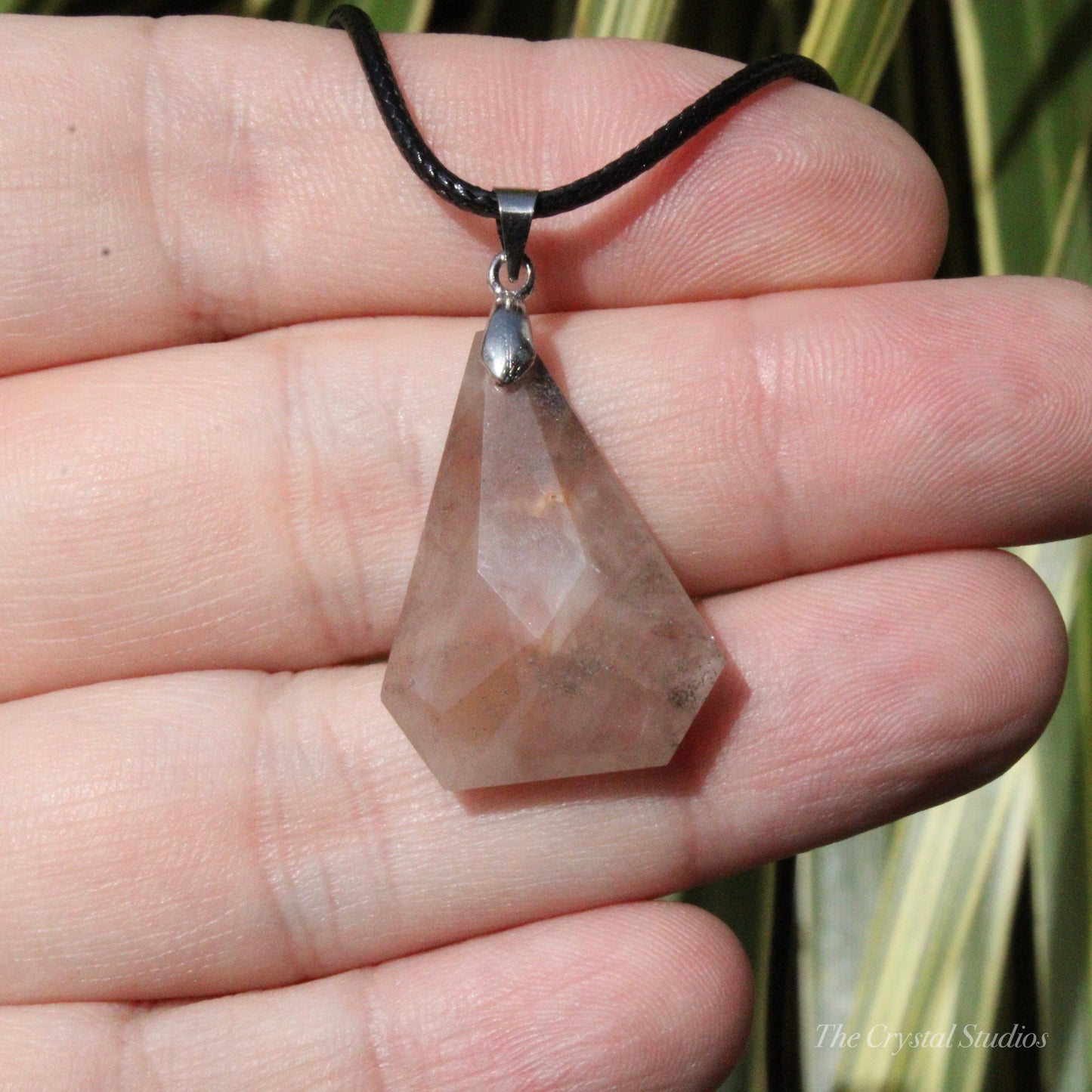 Rutilated Quartz Faceted Crystal Pendant