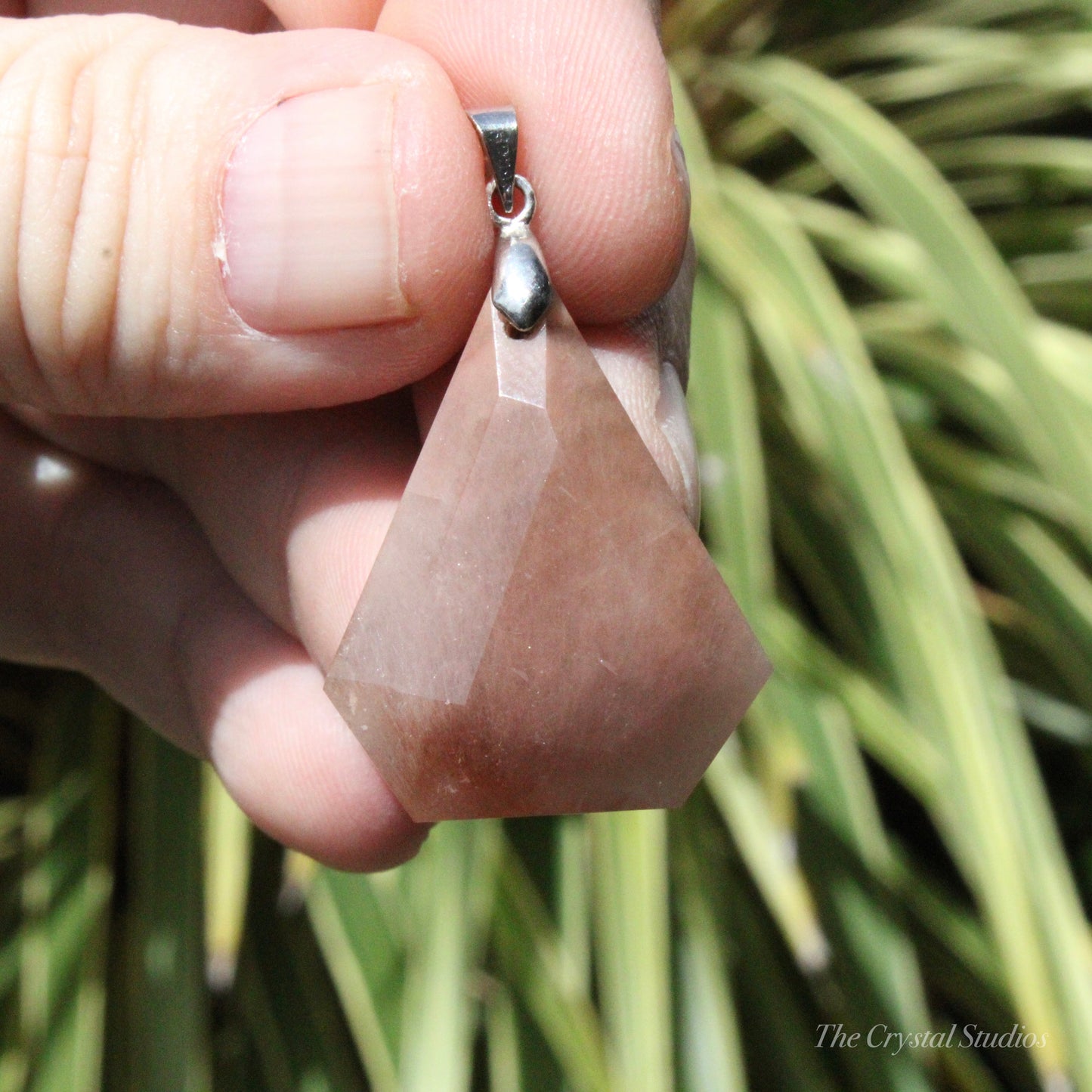 Rutilated Quartz Faceted Crystal Pendant