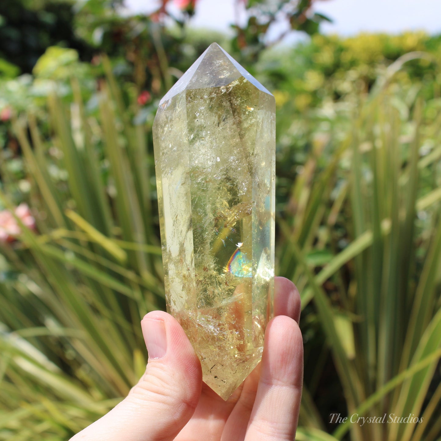 Natural Phantom Citrine Large Double Terminated Polished Crystal Point