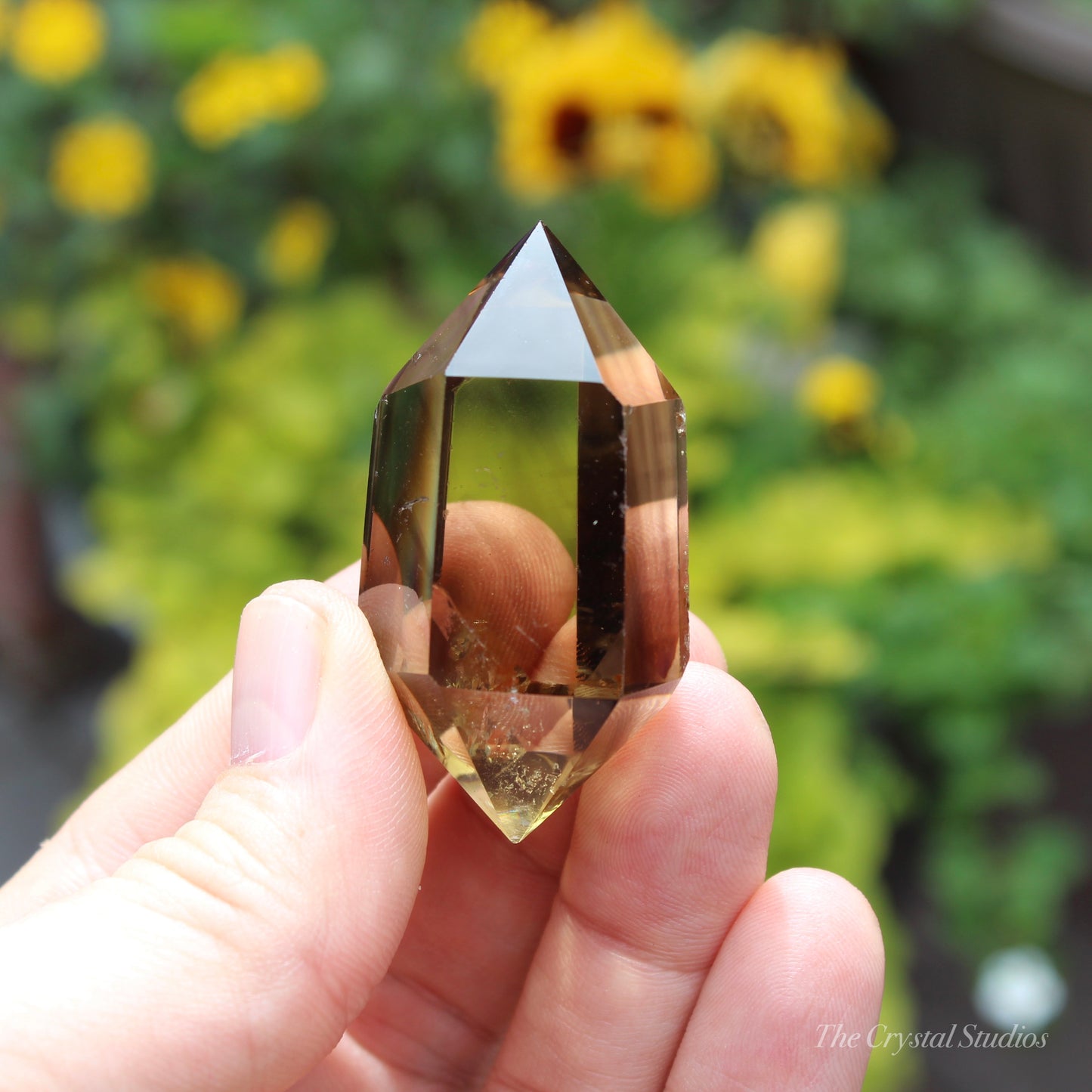 Natural Smokey Citrine Double Terminated Polished Phantom Point Crystal