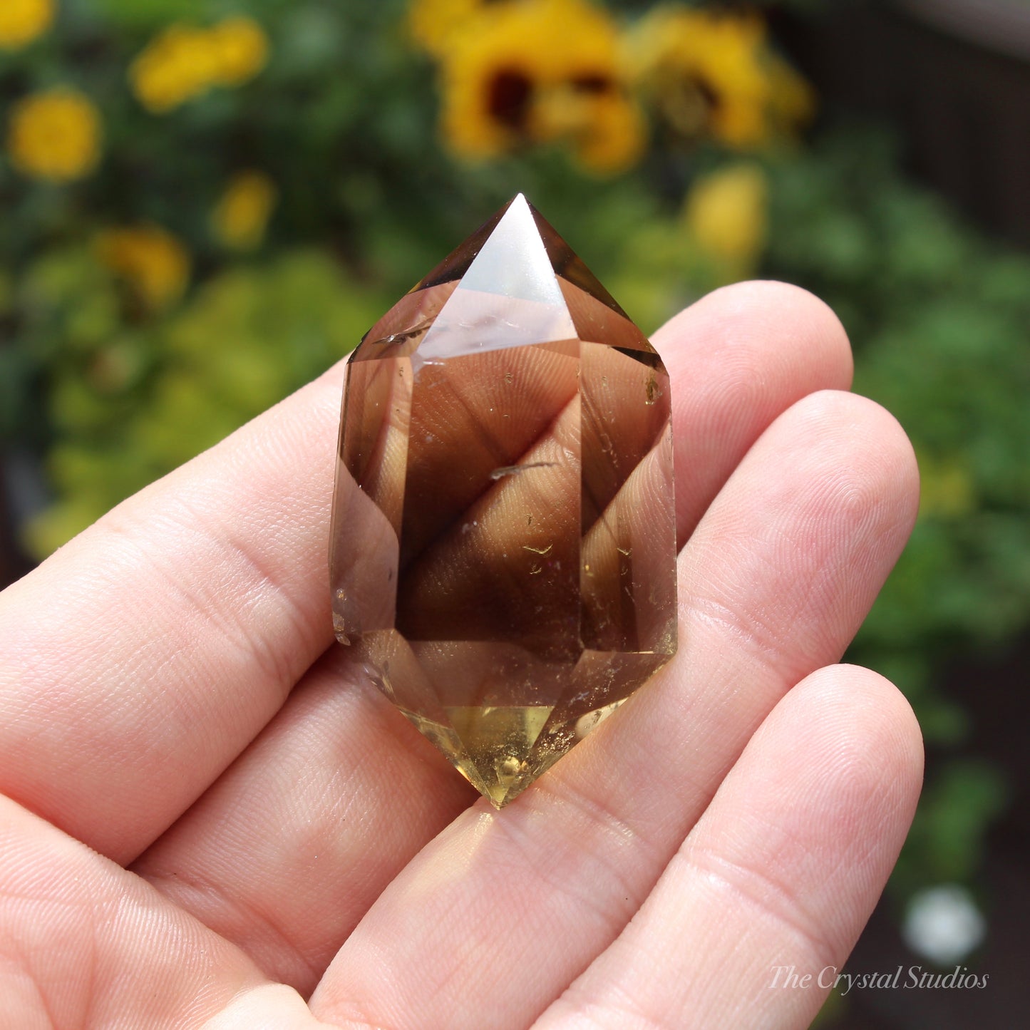 Natural Smokey Citrine Double Terminated Polished Phantom Point Crystal