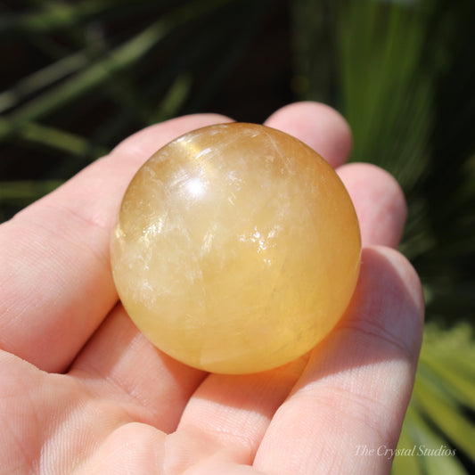 Honey Calcite Medium Polished Crystal Sphere