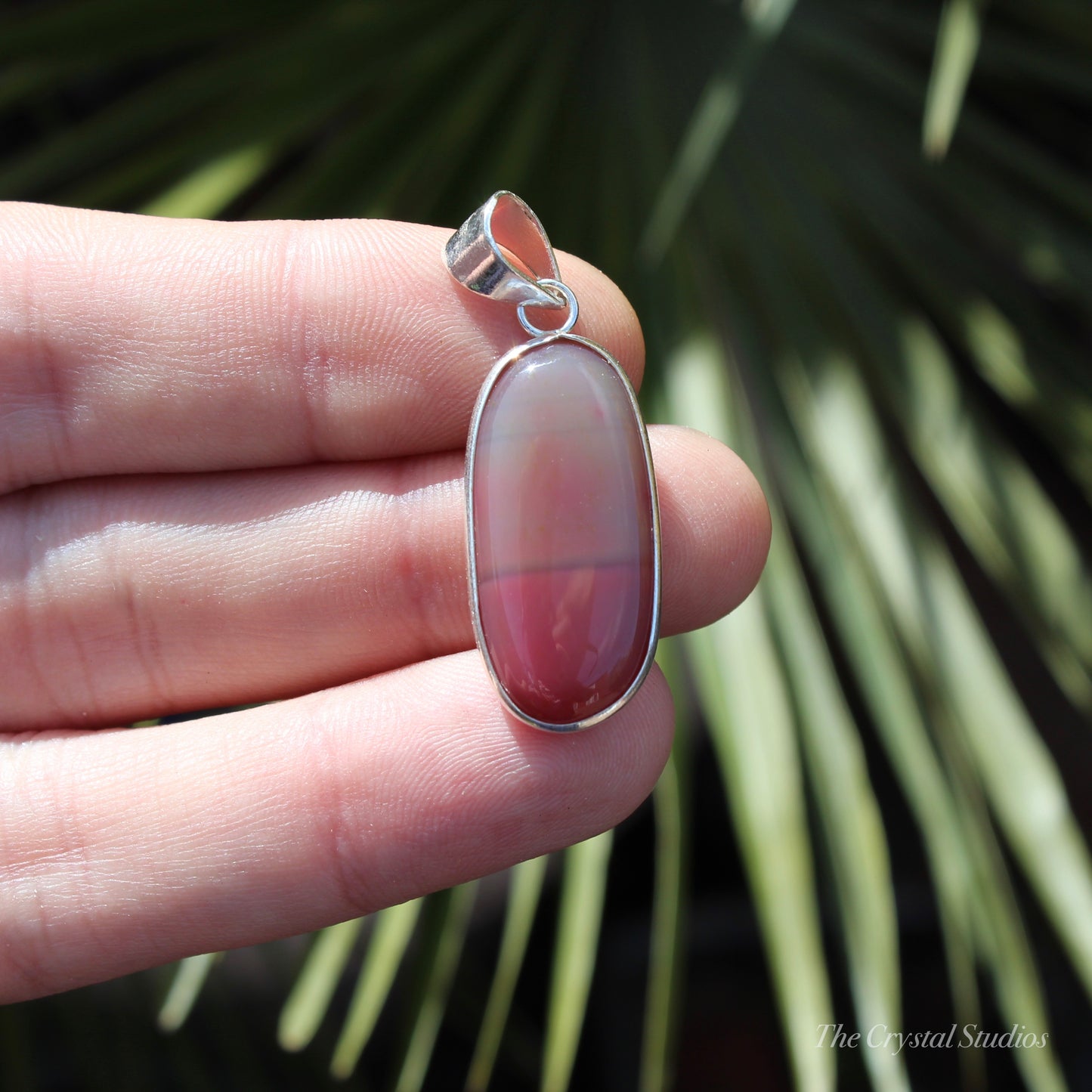 Pink Lace Agate Classic Silver Plated Pendant