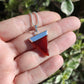 Carnelian Triangle Polished Crystal Pendant