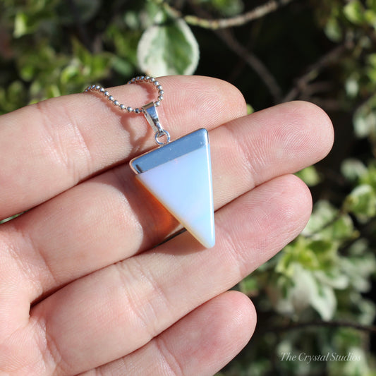 Opalite Triangle Polished Crystal Pendant