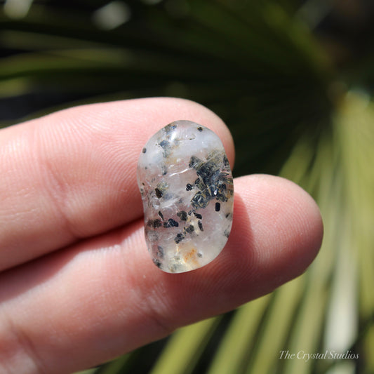 Biotite Mica in Quartz Tumblestone Crystal