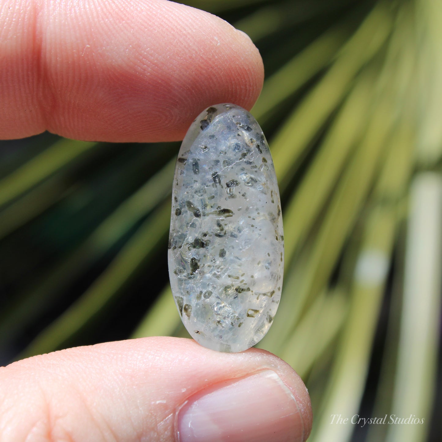 Biotite Mica in Quartz Tumblestone Crystal