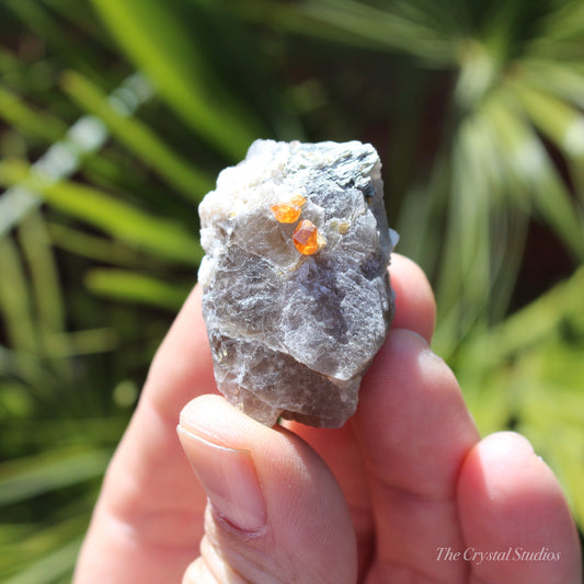 Spessartine Garnet on Quartz