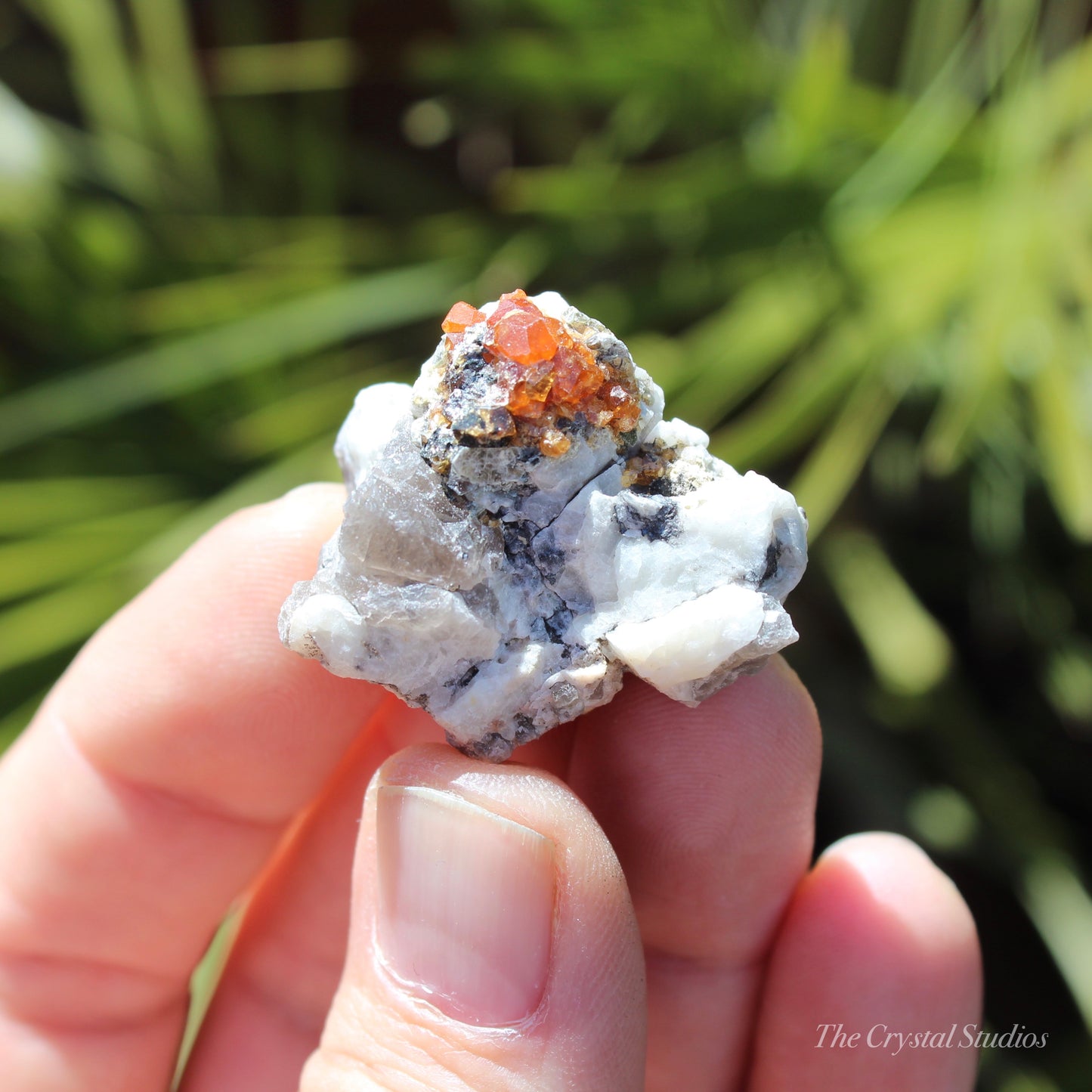 Spessartine Garnet on Quartz