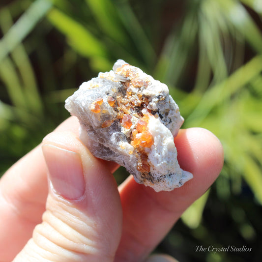 Spessartine Garnet on Quartz