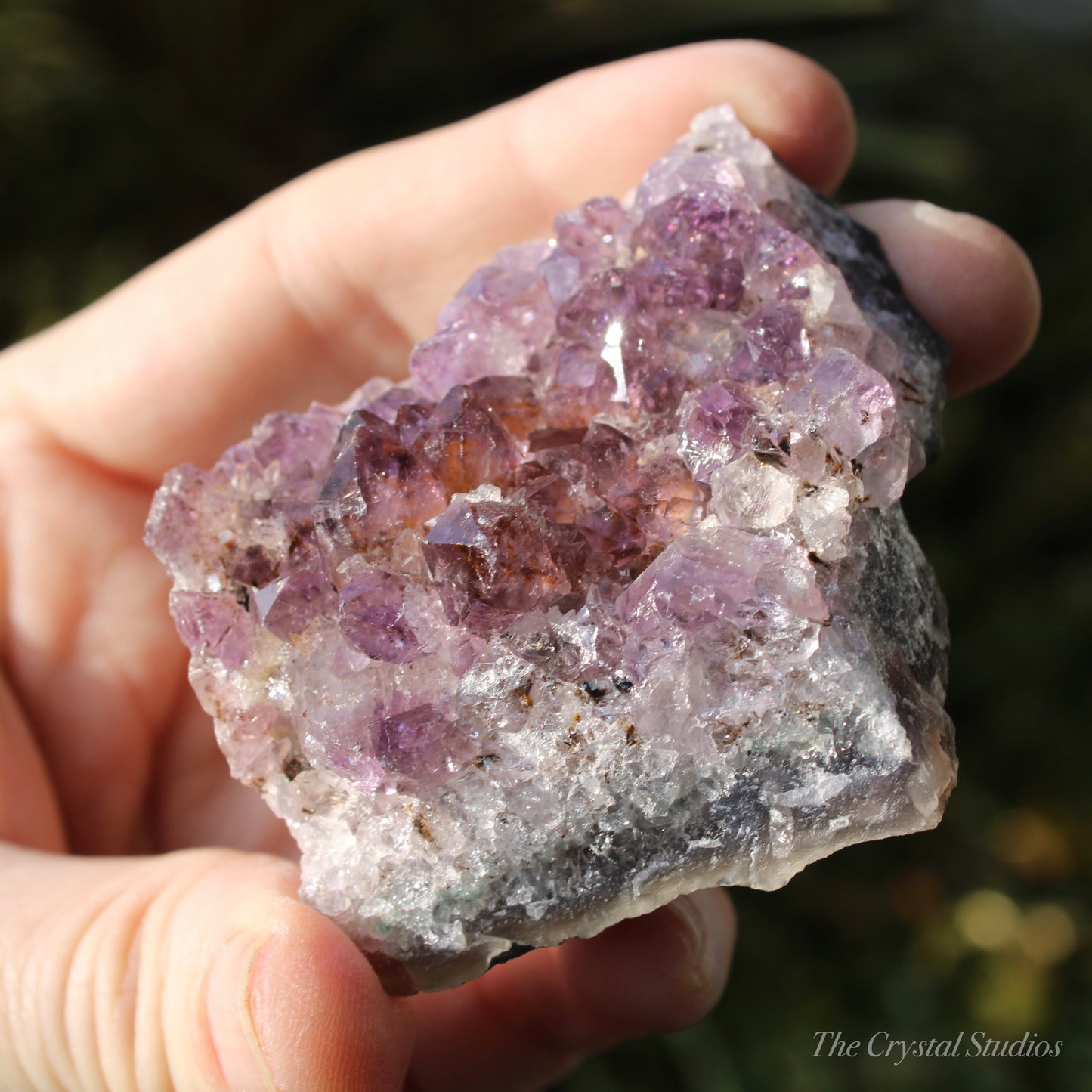 Amethyst and Calcite Natural Crystal Cluster