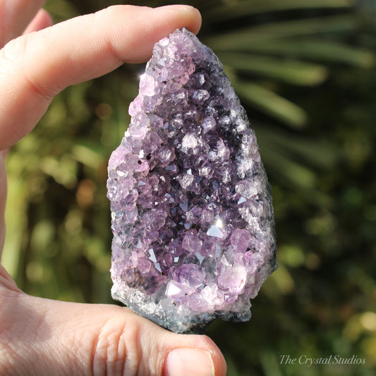 Amethyst and Calcite Natural Crystal Cluster