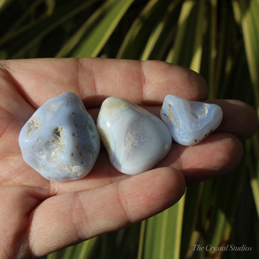 Blue lace Agate Polished Crystal Tumblestone Set