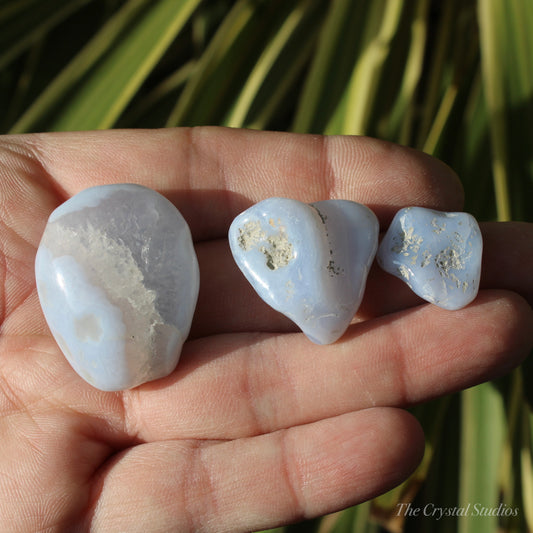 Blue lace Agate Polished Crystal Tumblestone Set