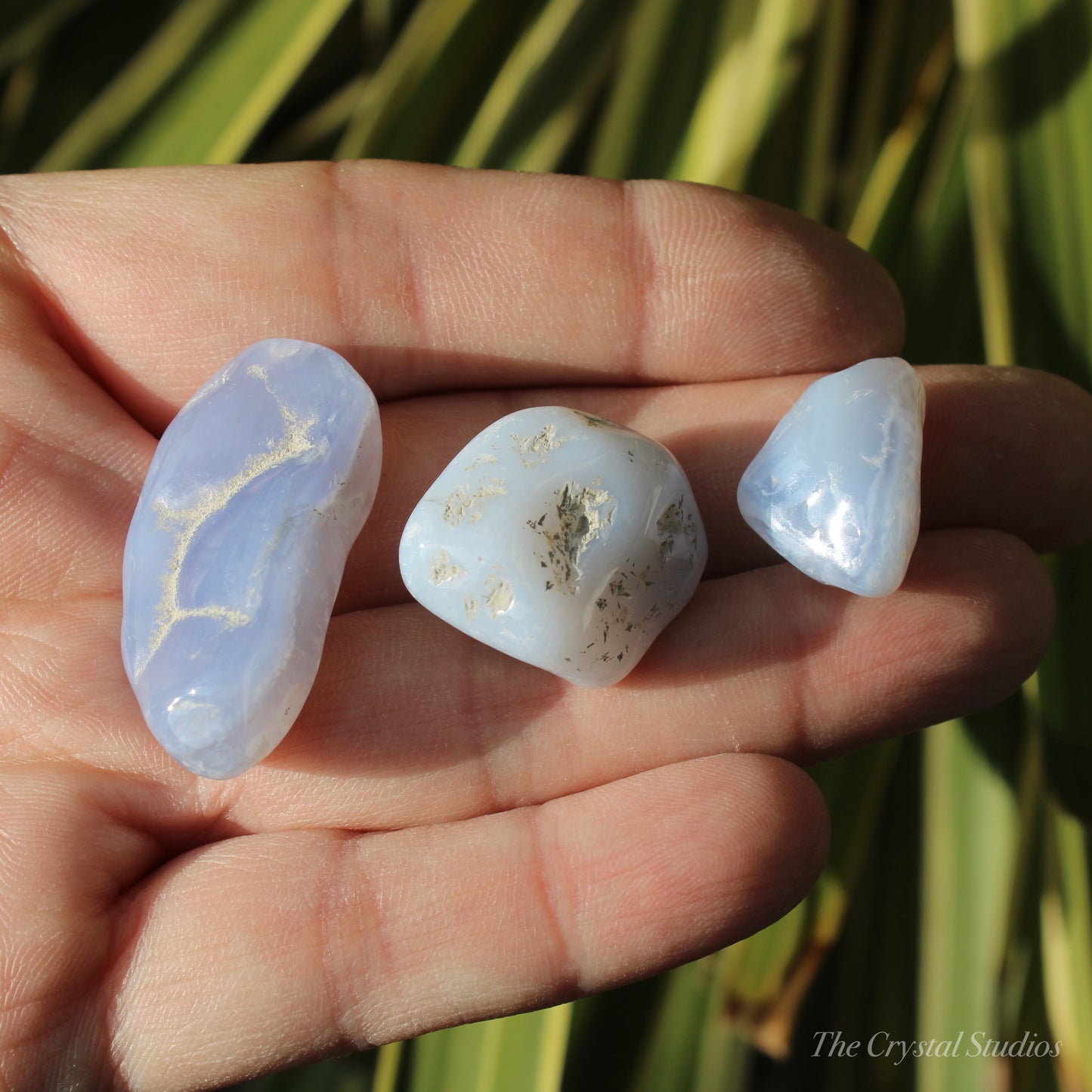 Blue lace Agate Polished Crystal Tumblestone Set