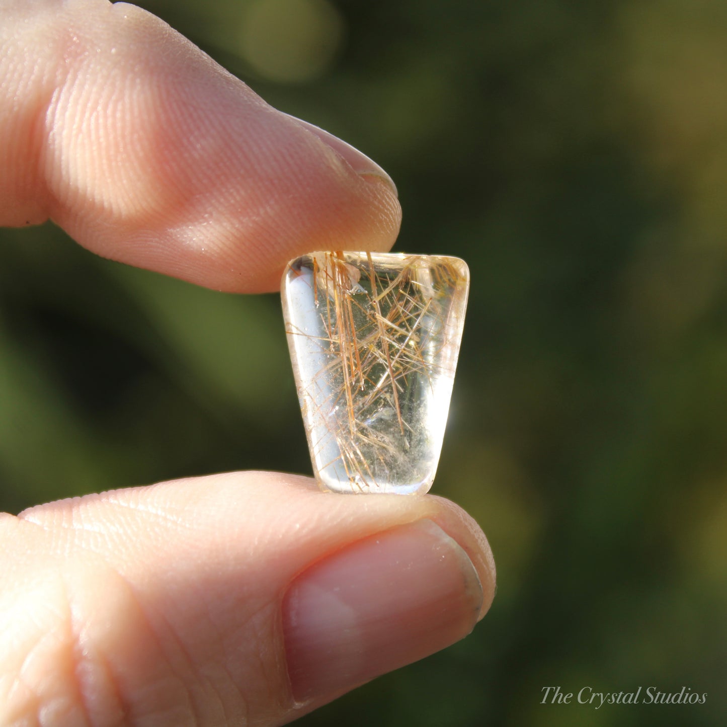 Golden Rutilated Polished Oblong Crystal