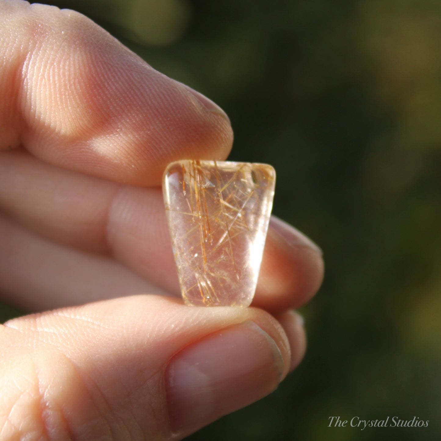 Golden Rutilated Polished Oblong Crystal