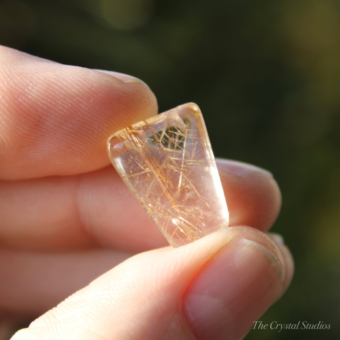 Golden Rutilated Polished Oblong Crystal