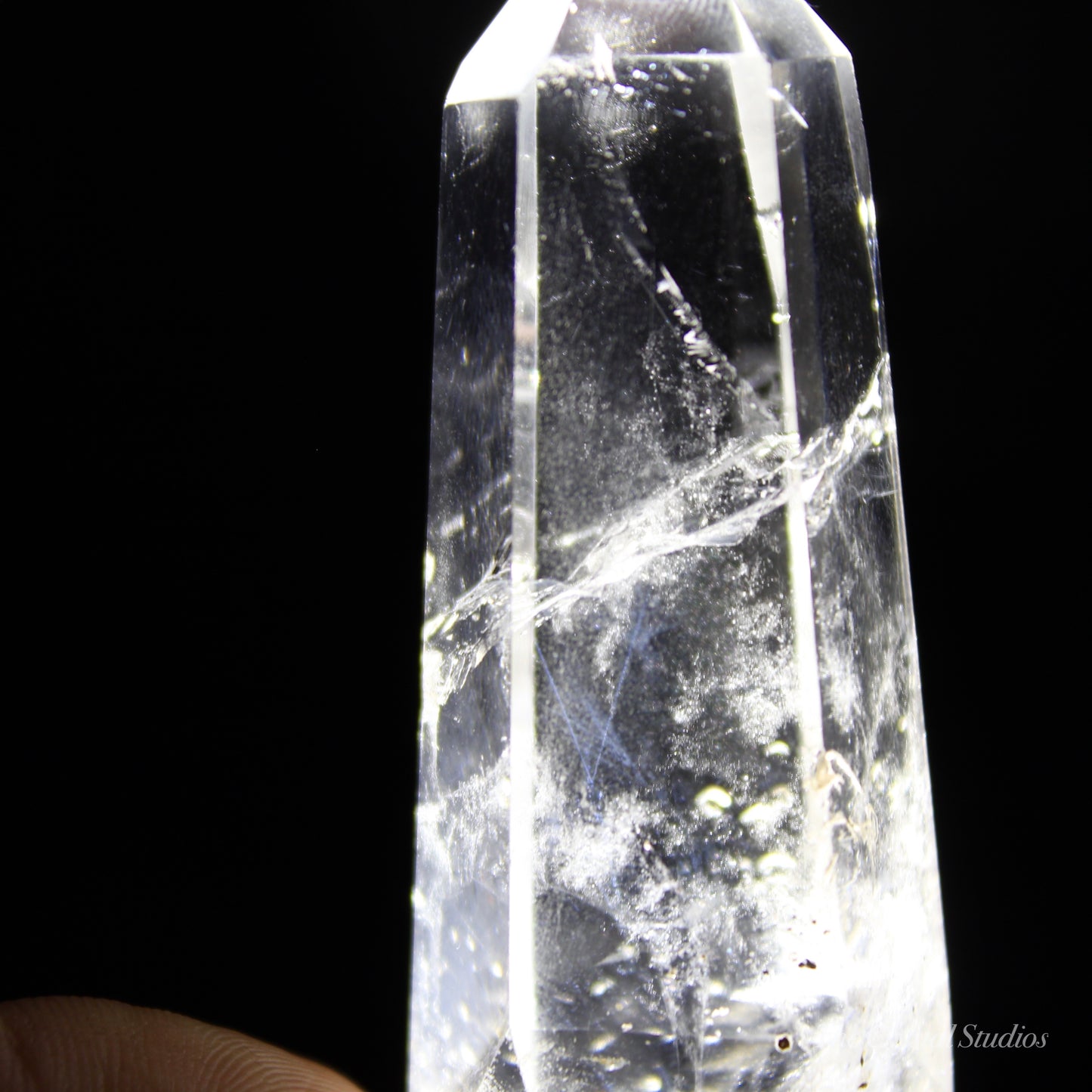 Blue Feather/Needle Quartz Polished Point