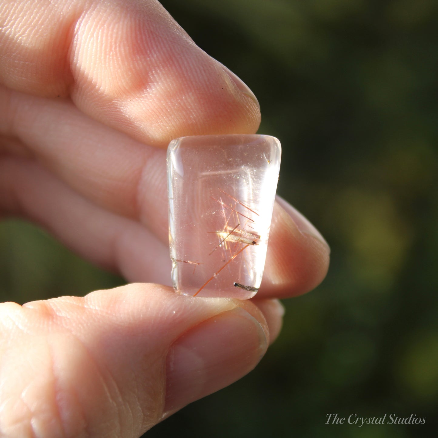 Golden Rutilated Polished Oblong Crystal