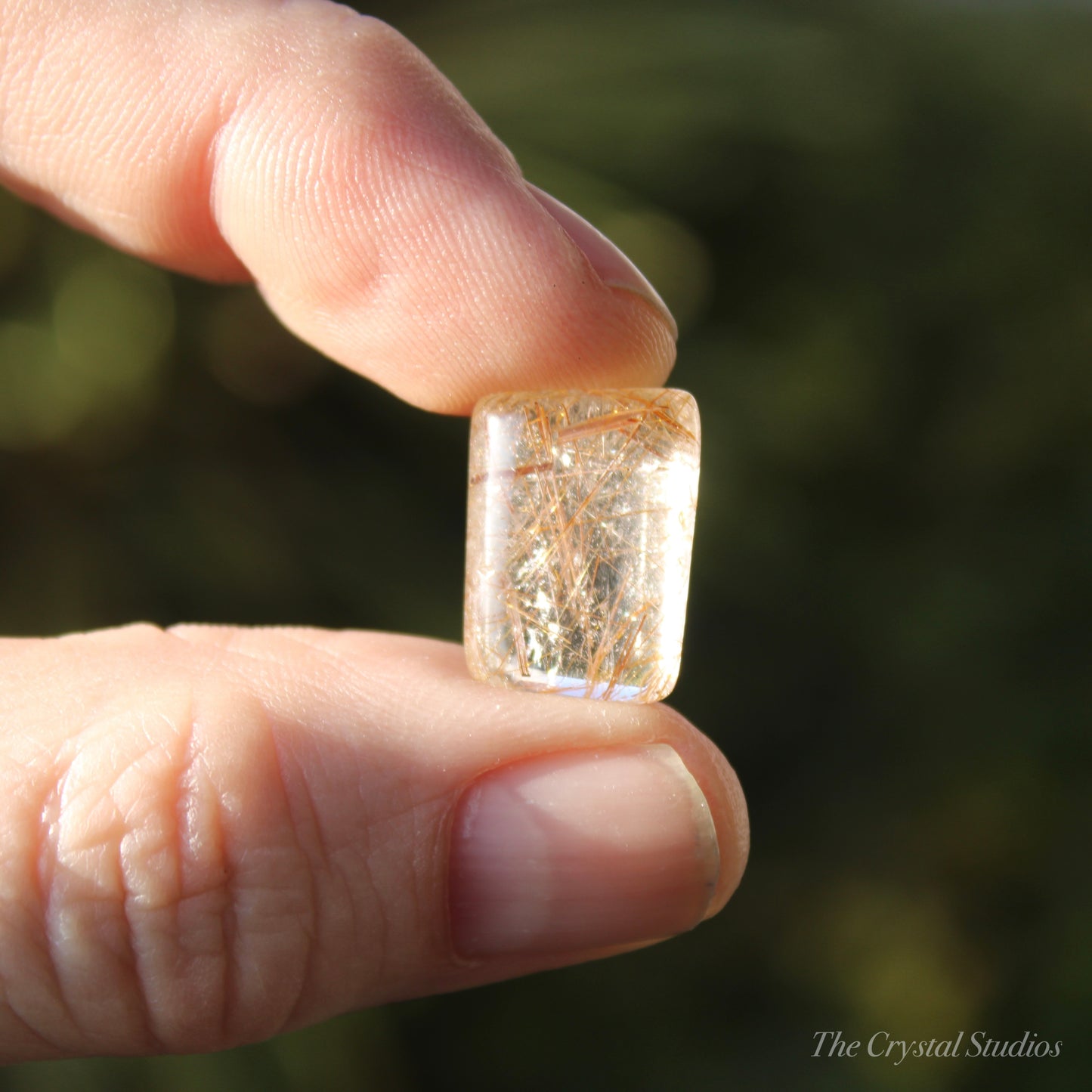 Golden Rutilated Polished Oblong Crystal