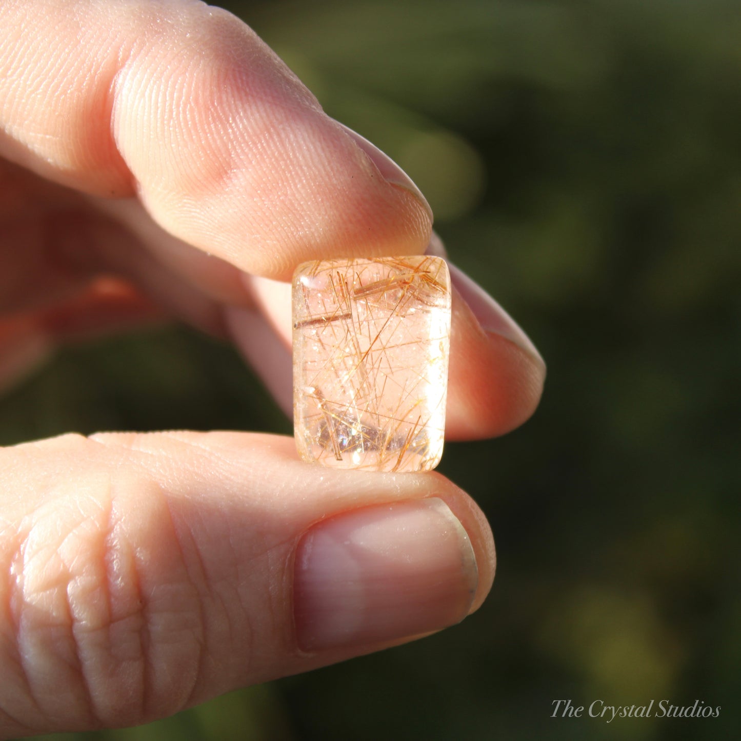 Golden Rutilated Polished Oblong Crystal