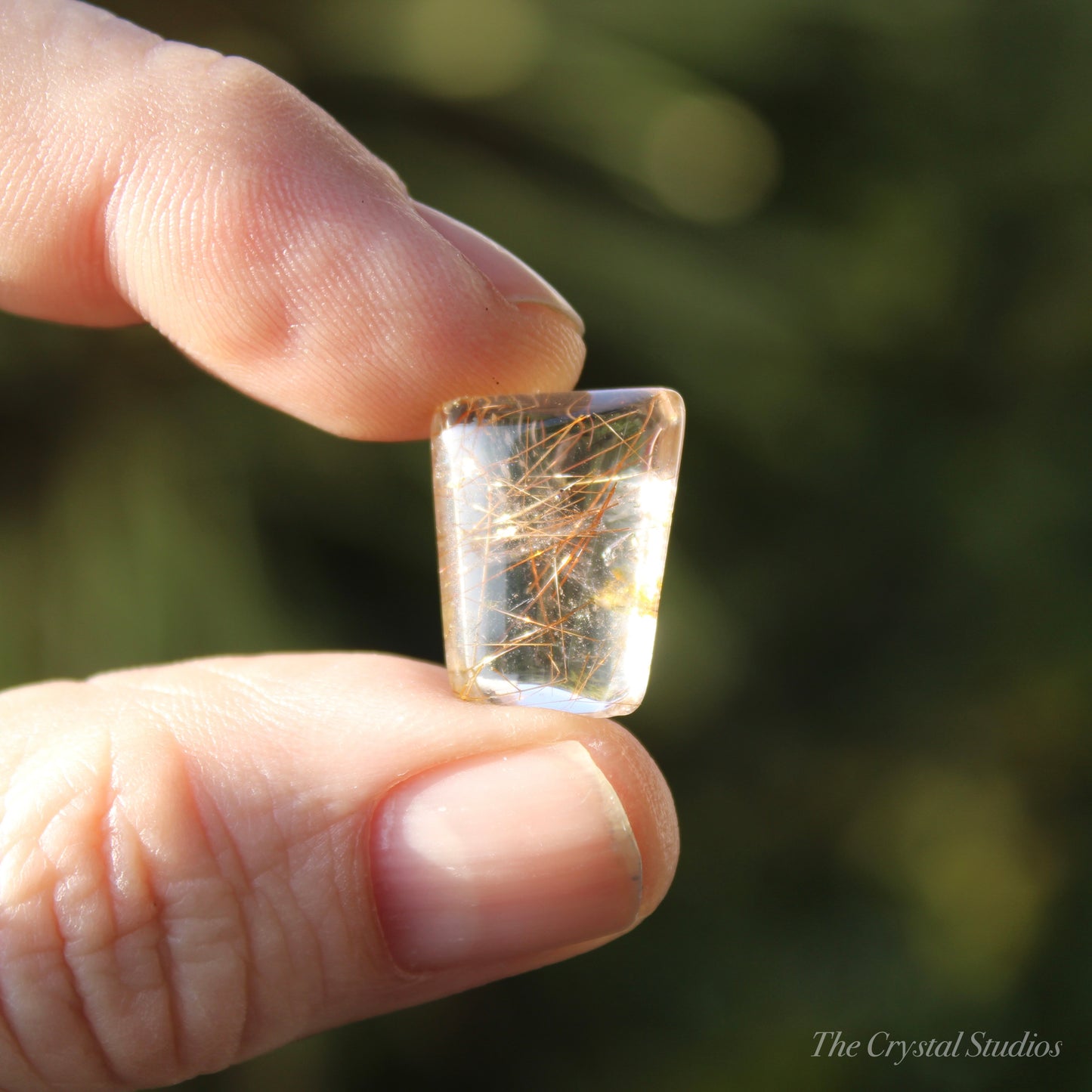 Golden Rutilated Polished Oblong Crystal