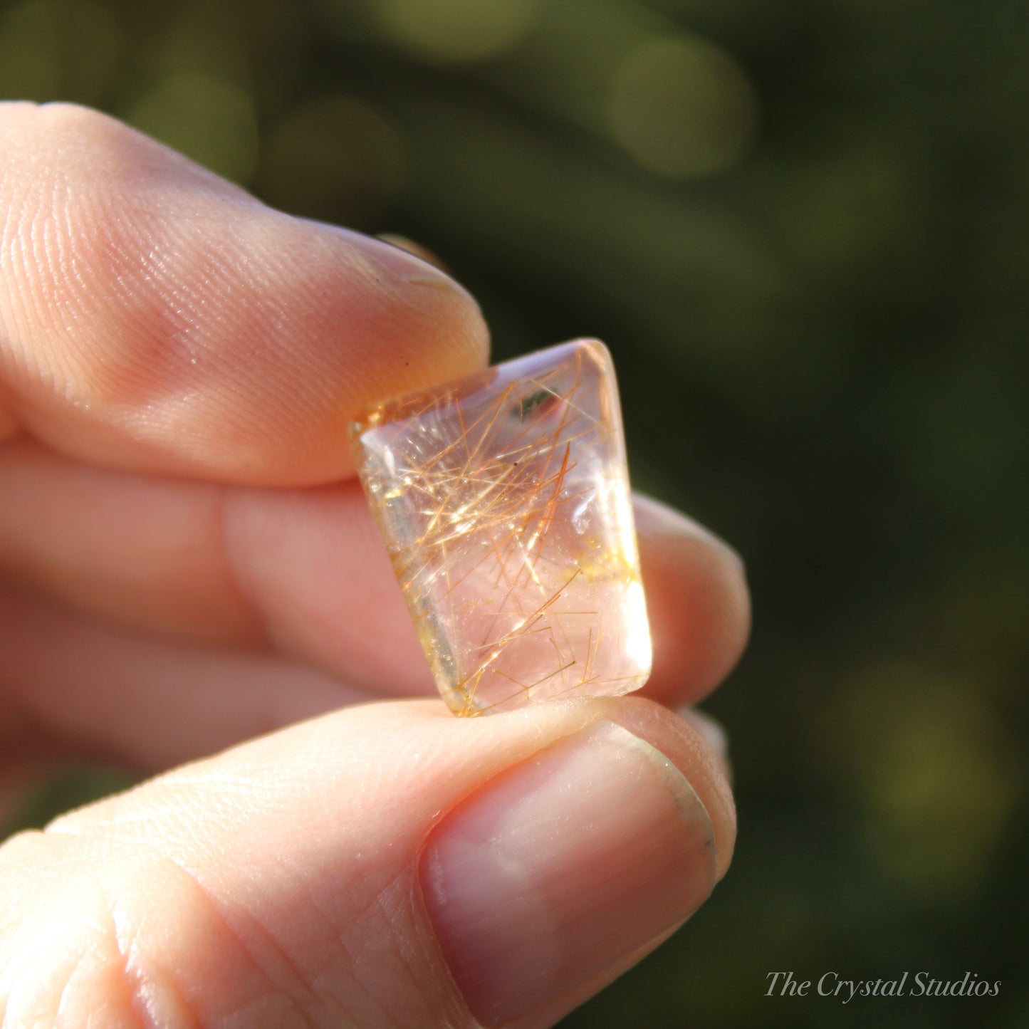 Golden Rutilated Polished Oblong Crystal