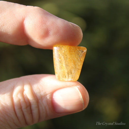 Golden Rutilated Polished Oblong Crystal