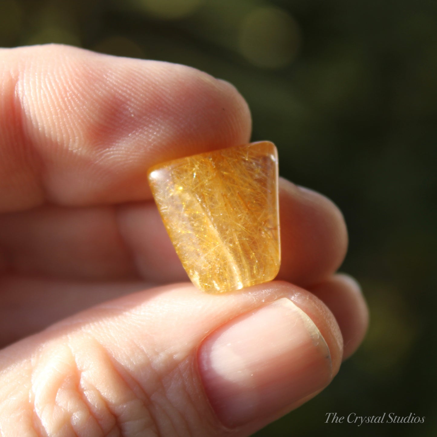 Golden Rutilated Polished Oblong Crystal