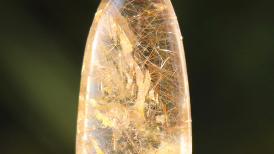 Golden Rutilated Polished Teardrop Crystal