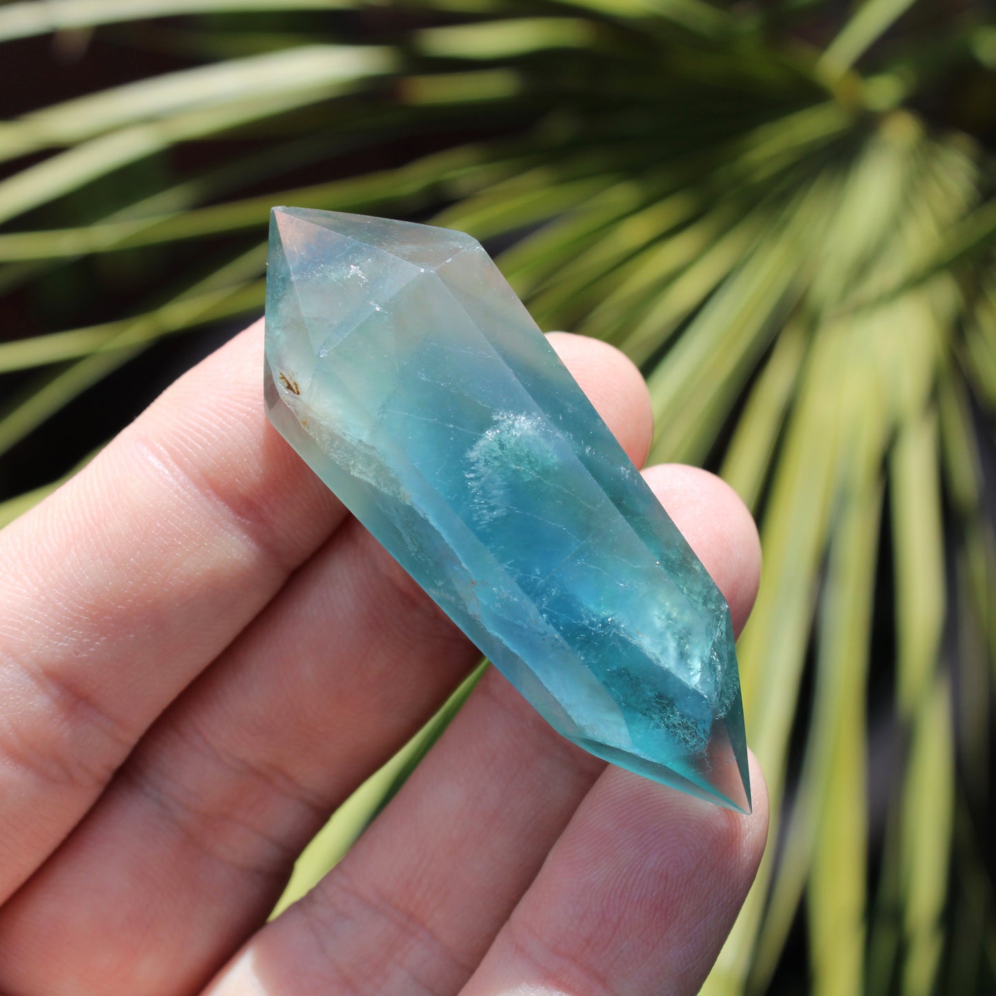 Blue/Green Fluorite Double Terminated Polished Point