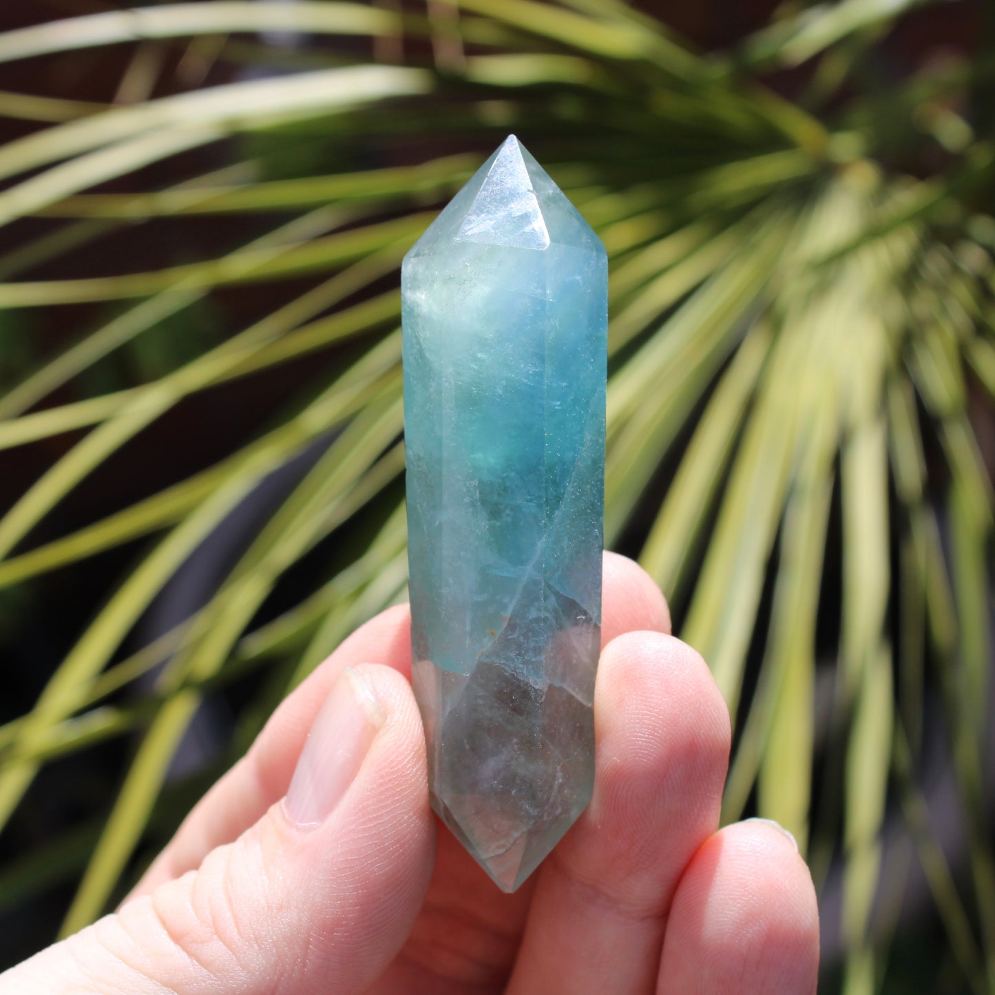 Blue/Green Fluorite Double Terminated Polished Point