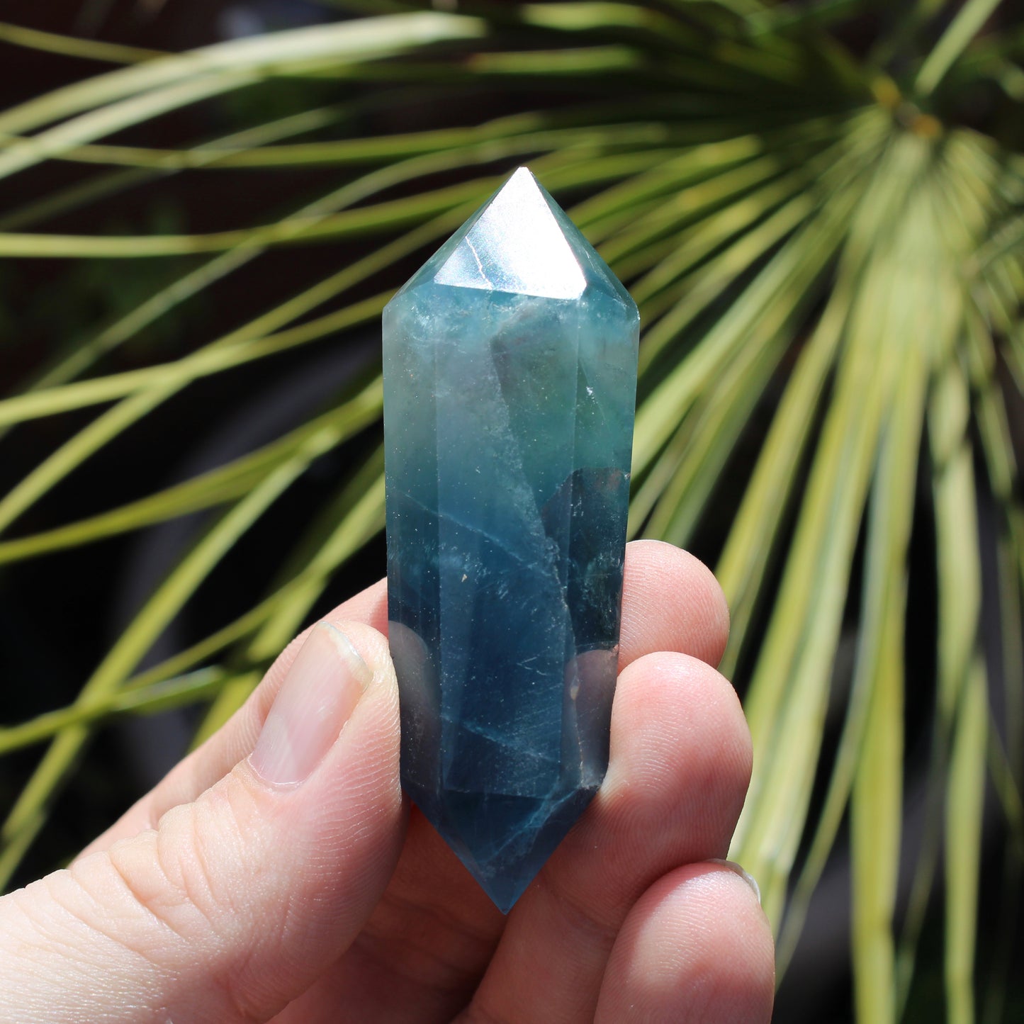 Blue/Green Fluorite Double Terminated Polished Point